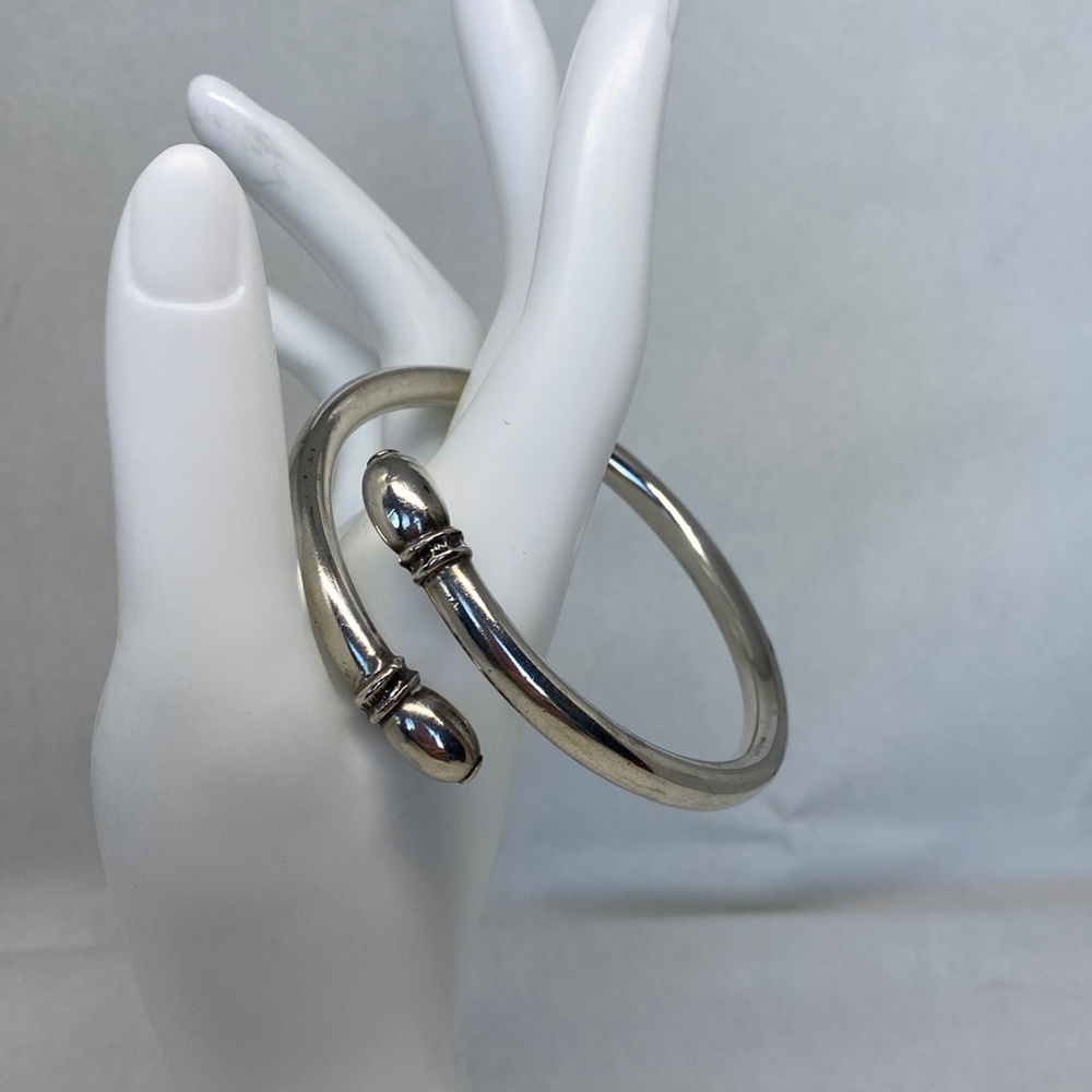 Pretty sterling bypass bangle bracelet